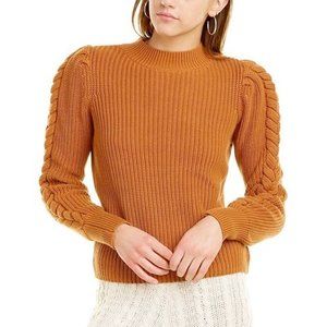 525 America Cable Puff Sleeve Sweater